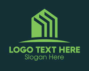 Renting - Green Home Realtor logo design