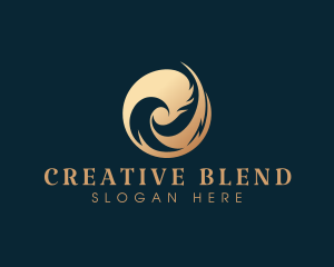 Composition - Feather Quill Writing logo design