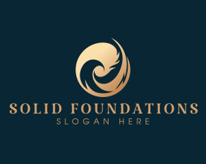 Handwriting - Feather Quill Writing logo design