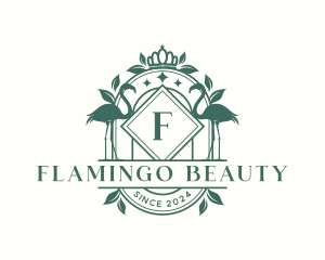 Luxury Crown Flamingo logo design