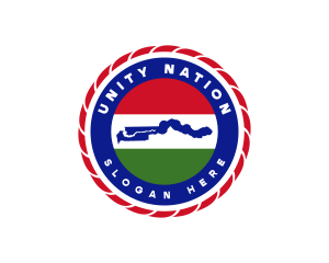 Nation - Gambia Map Flag logo design