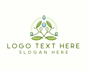 Human - Human Meditation Leaf logo design