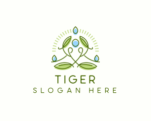 Human Meditation Leaf Logo