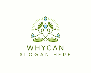 Human Meditation Leaf Logo