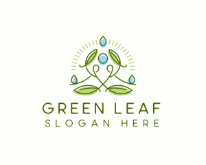 Human Meditation Leaf logo design