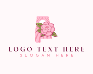 Wild Rose - Camellia Flower Alabama logo design