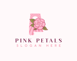 Camellia Flower Alabama logo design