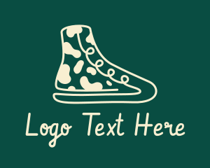 Trainers - Beige Camouflage Boot logo design