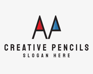 Pencils - Color Pencil Letter AP logo design