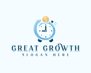 Monetary Growth Stopwatch logo design