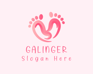 Pink Feet Hearts Logo