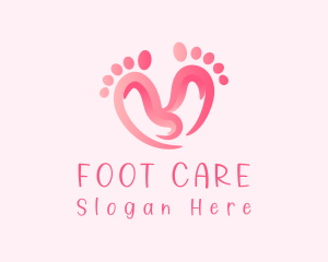 Podiatrist - Pink Feet Hearts logo design