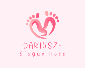 Podiatrist - Pink Feet Hearts logo design