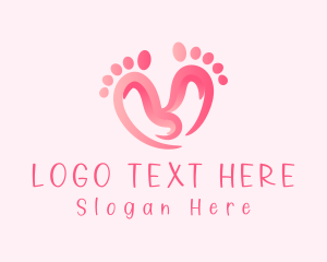 Spa - Pink Feet Hearts logo design