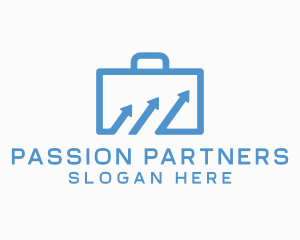 Corporate Suitcase Arrow logo design