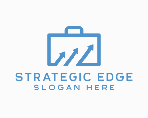 Corporate Suitcase Arrow logo design