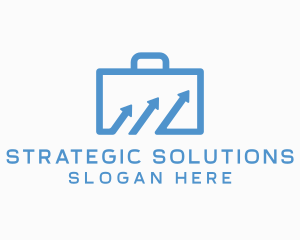 Corporate Suitcase Arrow logo design