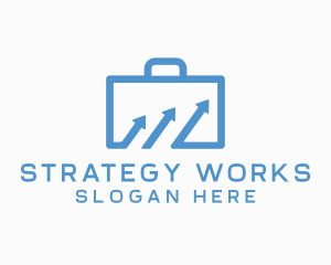 Corporate Suitcase Arrow logo design