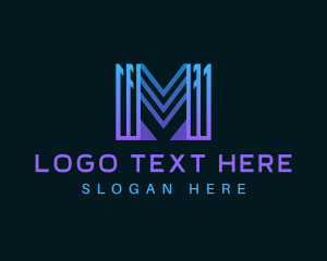 Professional - Stripe Business Letter M logo design