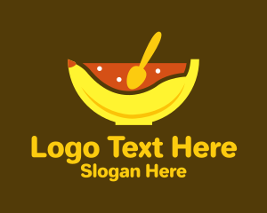 Healthy Food - Banana Oatmeal Bowl logo design