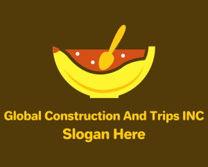 Vegan - Banana Oatmeal Bowl logo design