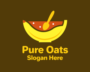 Oatmeal - Banana Oatmeal Bowl logo design