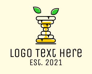 Leaf - Nature Honeycomb Hourglass logo design