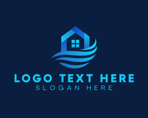 Swimming - Realty House Wave logo design