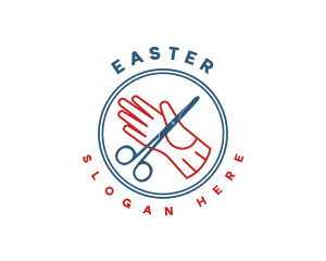Hospital - Surgical Scissors Glove logo design