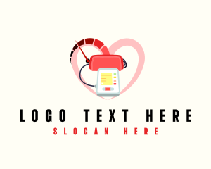 Blood Pressure - Medical Heart Sphygmomanometer logo design