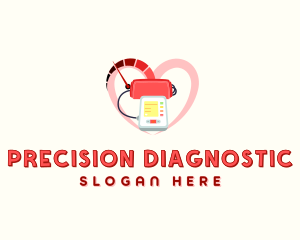 Diagnostic - Medical Heart Sphygmomanometer logo design