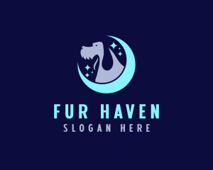Fur - Moon Dog Grooming logo design