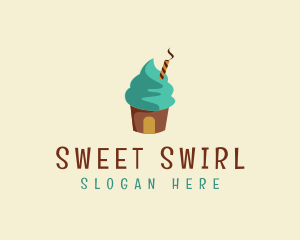 Soft Serve - Ice Cream Sundae logo design