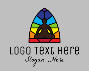 Stained Glass - Yoga Studio Mosaic logo design