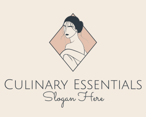 Asian Woman Bathrobe logo design