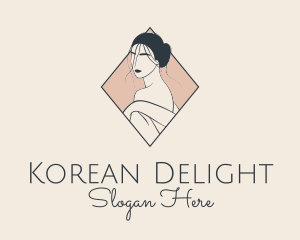 Asian Woman Bathrobe logo design