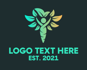 Counseling - Vegetarian Leaf Yoga logo design