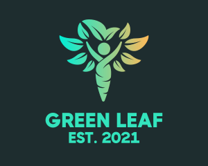 Vegetarian Leaf Yoga  logo design