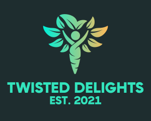 Twisted - Vegetarian Leaf Yoga logo design