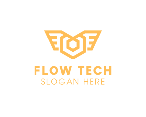 Premium Tech Wings logo design