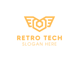 Premium Tech Wings logo design