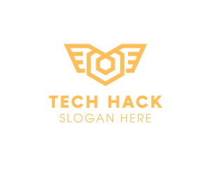 Premium Tech Wings logo design