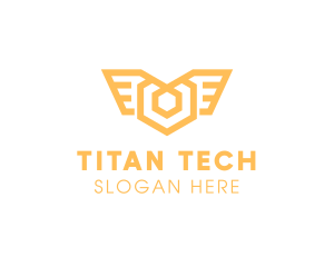 Premium Tech Wings logo design