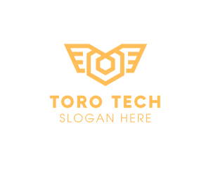 Premium Tech Wings logo design