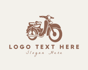 Riding - Old Fashioned Motorcycle logo design