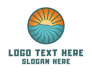 Wave - Sun Wave Badge logo design