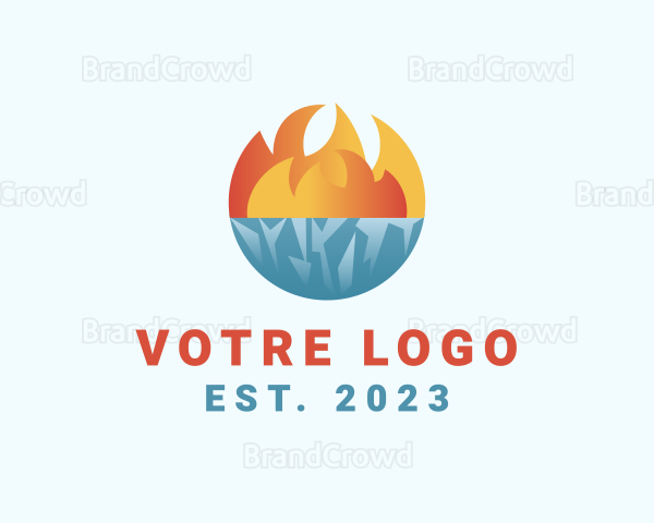 Iceberg Fire Flame Logo