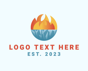 Burning - Iceberg Fire Flame logo design