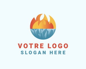 Iceberg Fire Flame Logo