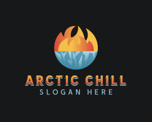 Iceberg Fire Flame logo design